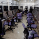 People playing offline games at an internet cafe during a previous nationwide internet outage in Sanaa, Yemen, on Jan 12, 2020.